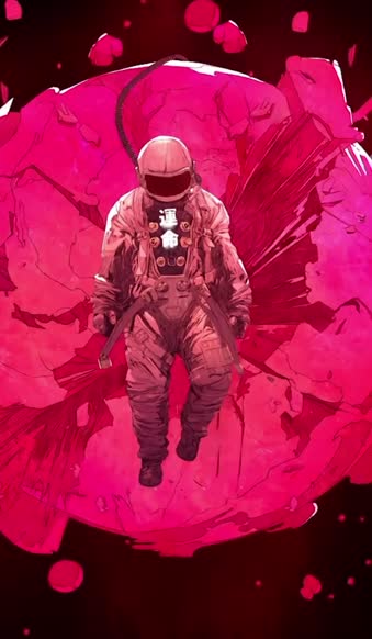 Live Phone Astronaut Floating In The Pink Space Wallpaper To iPhone And Android