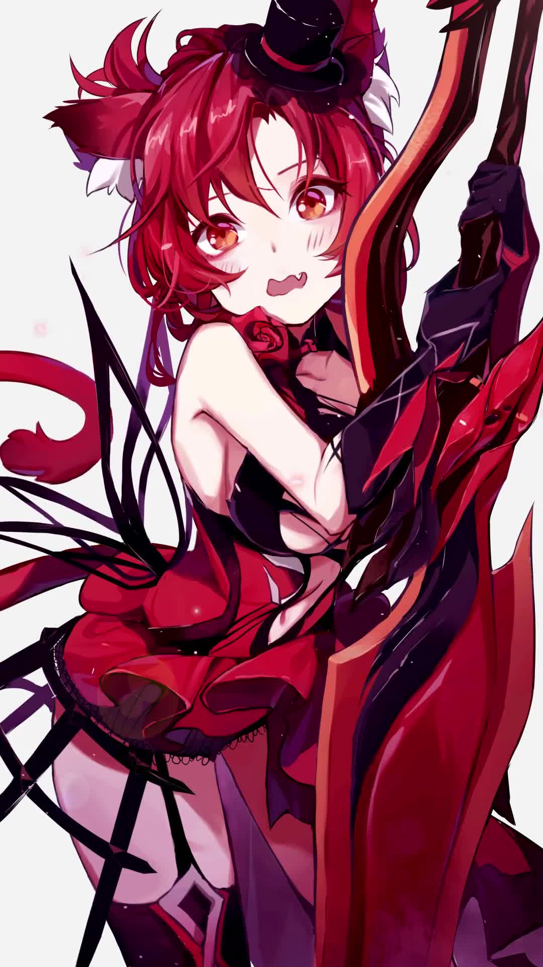 Download Genshin Impact Red Anime Girl Live Phone Wallpaper