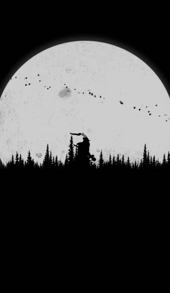 Live Phone Silhouette Of Samurai Walking Full Moon Wallpaper To iPhone And Android