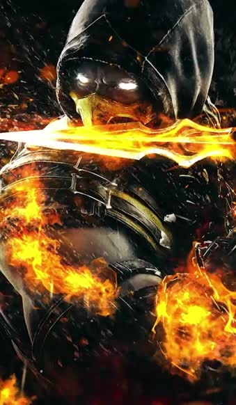 iPhone  Android Scorpion On Fire Mortal Kombat Live Wallpaper for Phone
