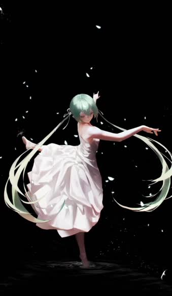iPhone and Android Hatsune Miku Dance With Flowers Live Phone Wallpaper