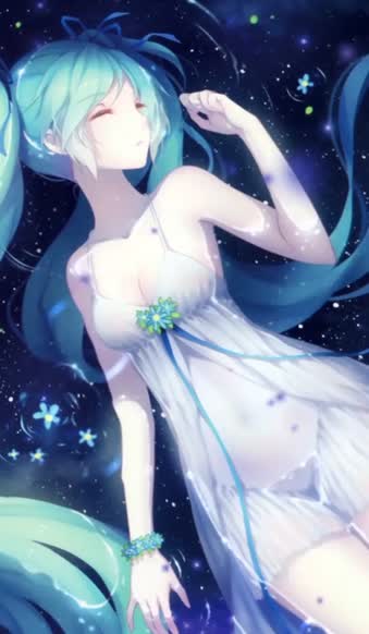 iPhone and Android Hatsune Miku Lying In The Water Live Phone Wallpaper