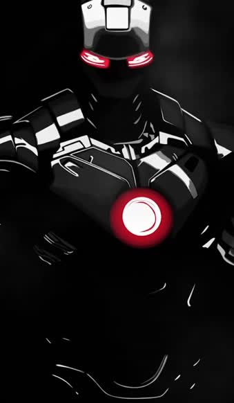 iPhone and Android Iron Man Black Armor Live Phone Wallpaper