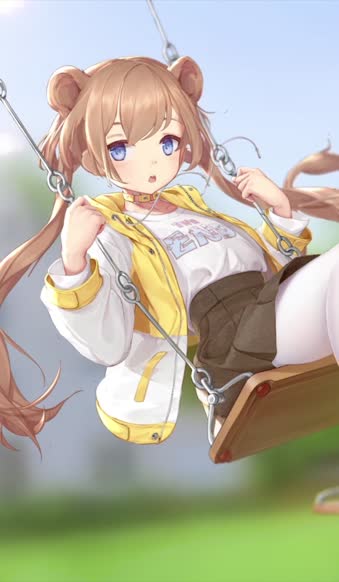 iPhone and Android Loli On The Swing Live Phone Wallpaper