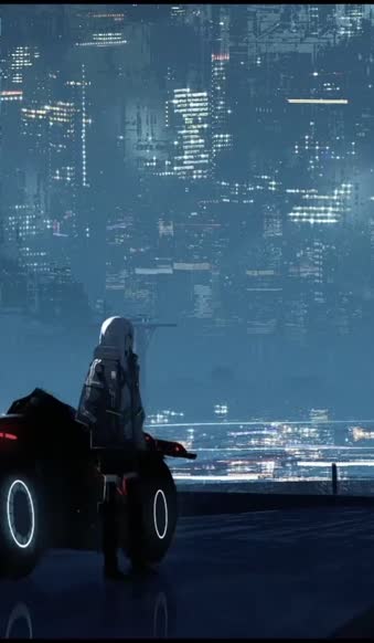 Live Phone Biker Girl Science Fiction Futuristic City Wallpaper To iPhone And Android