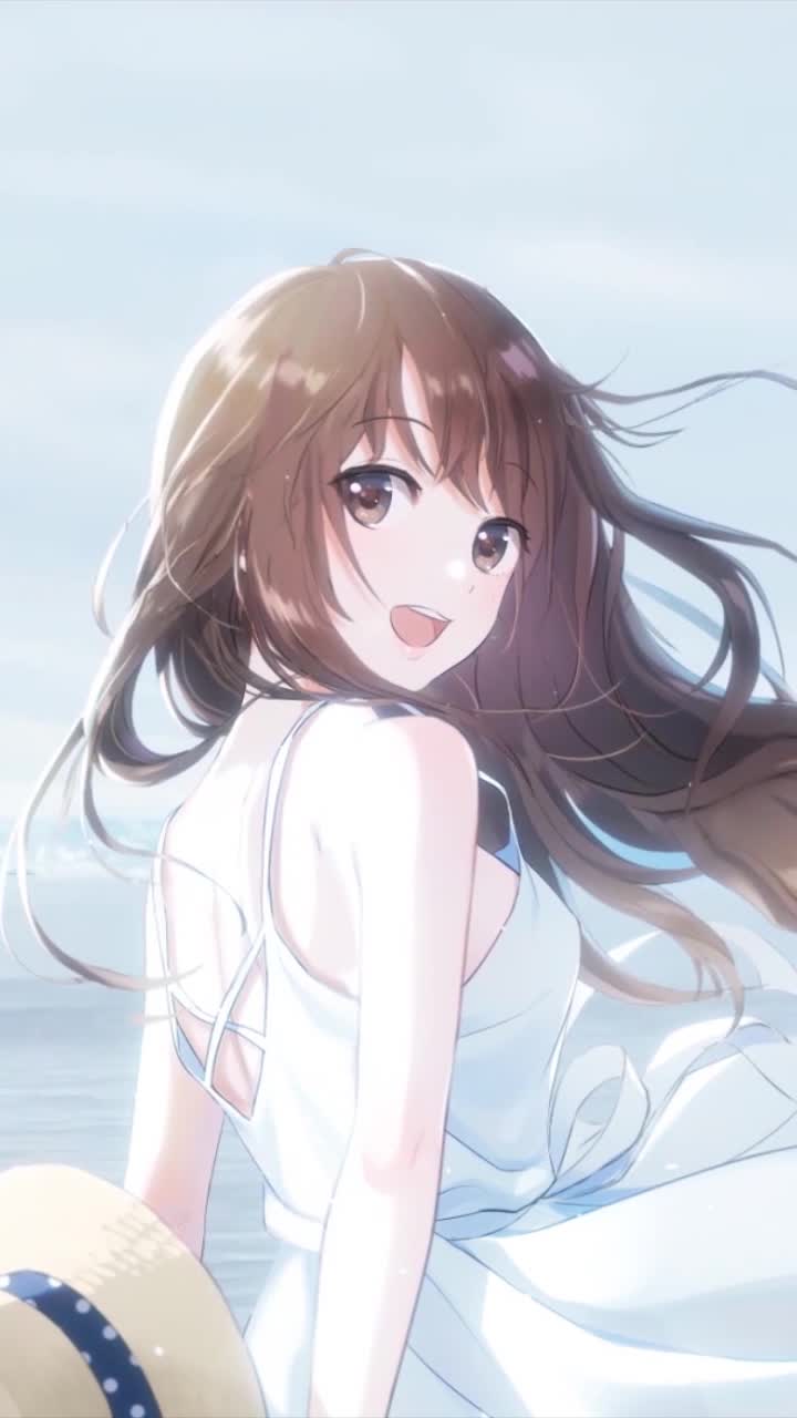Download Live Phone Beautiful Girl In Summer Anime Wallpaper For iPhone And Android