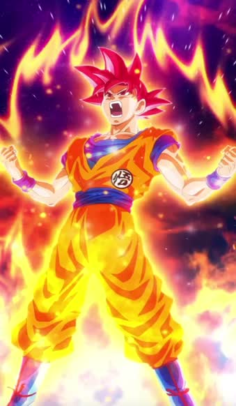 iPhone And Android Fire Goku Dragon Ball Super Anime Live Phone Wallpaper