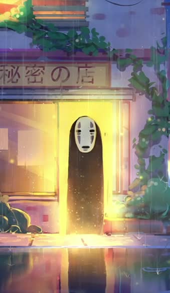 iPhone and Android No Face Spirited Away Live Phone Wallpaper
