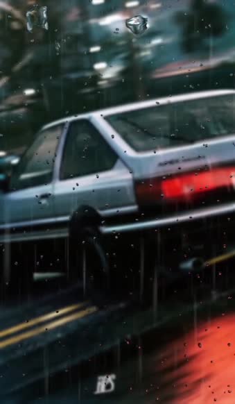 iPhone and Android Initial D Raining Live Phone Wallpaper
