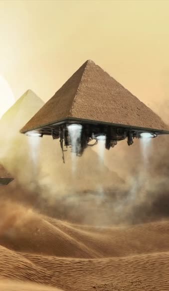 iPhone and Android Pyramid Spaceships Live Phone Wallpaper