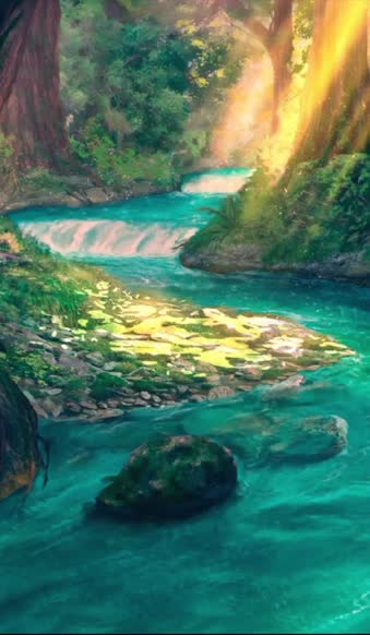 Cool fantasy forest river iphone wallpaper aesthetic