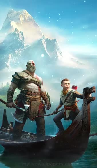 Iphone And Android Kratos And Atreus Gow Phone Live Wallpaper