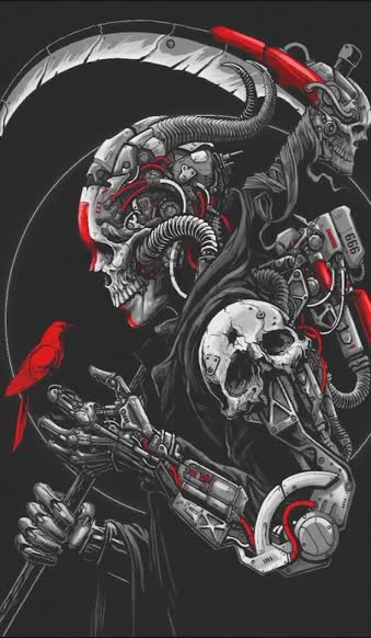 iPhone and Android Machine Death Artwork By Sony Wicaksana Phone Live Wallpaper