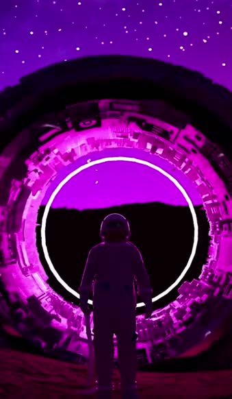 iPhone  android astronaut in science fiction portal ring live wallpaper for phone