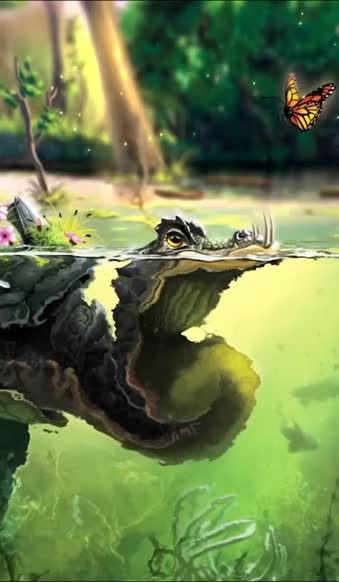 Android  iOS iphone Mobile Reptile Water Fantasy Animals Live Wallpaper