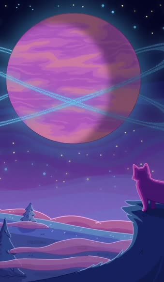 iPhone  Android Retro Purrple Cat Distant Worlds Ii Live Wallpaper for Phone