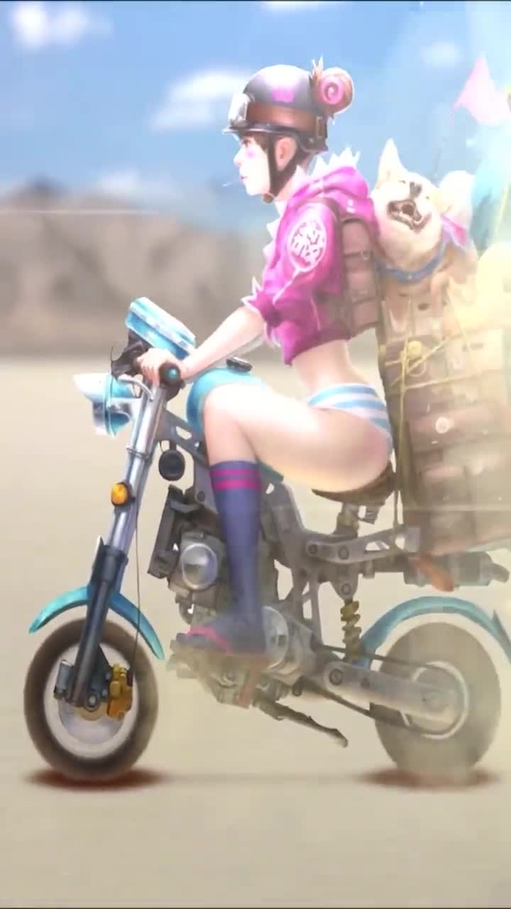 iPhone  Android Scooter Girl Funny Dog Phone Live Wallpaper