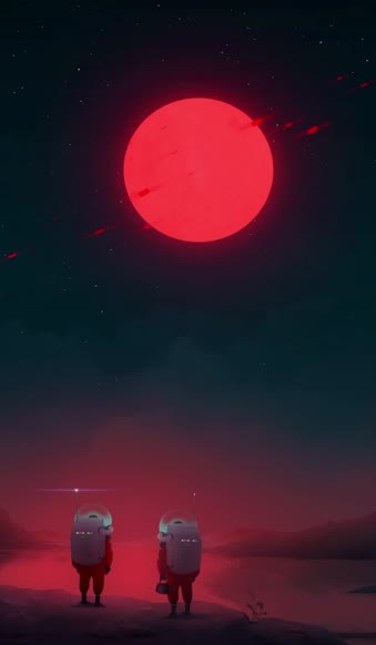 Live Phone Astronaut Night Red Moon Wallpaper To iPhone And Android
