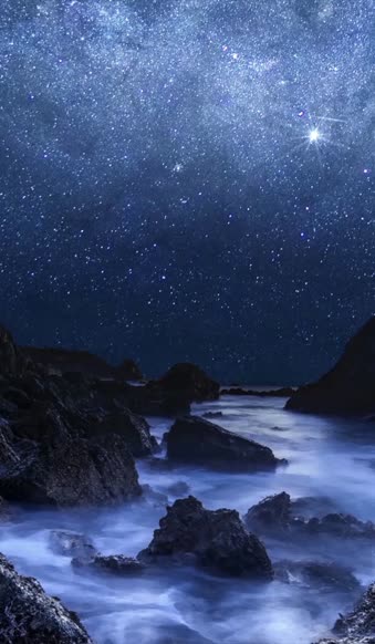 Live Phone Starry Night Above The River Wallpaper To iPhone And Android