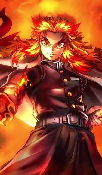 Iphone And Android Rengoku Fire Blades Phone Live Wallpaper