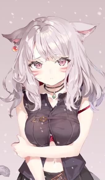  Cat Girl Snow anime wallpapers iphone
