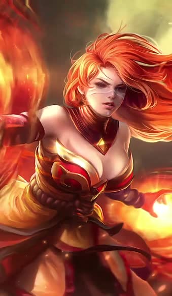 Lina On Fire Dota Live Phone Wallpaper to iPhone and Android