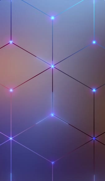 iPhone and Android Hexagon Neon Lights Live Phone Wallpaper