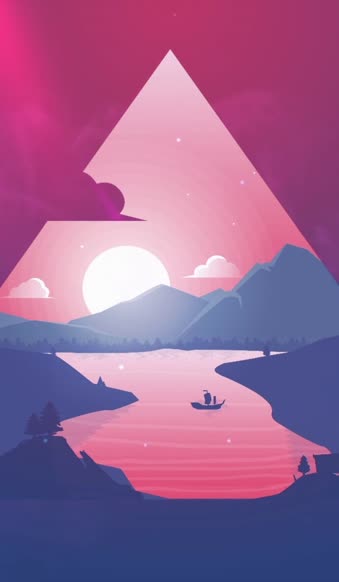 Free abstract flat lake for android wallpaper