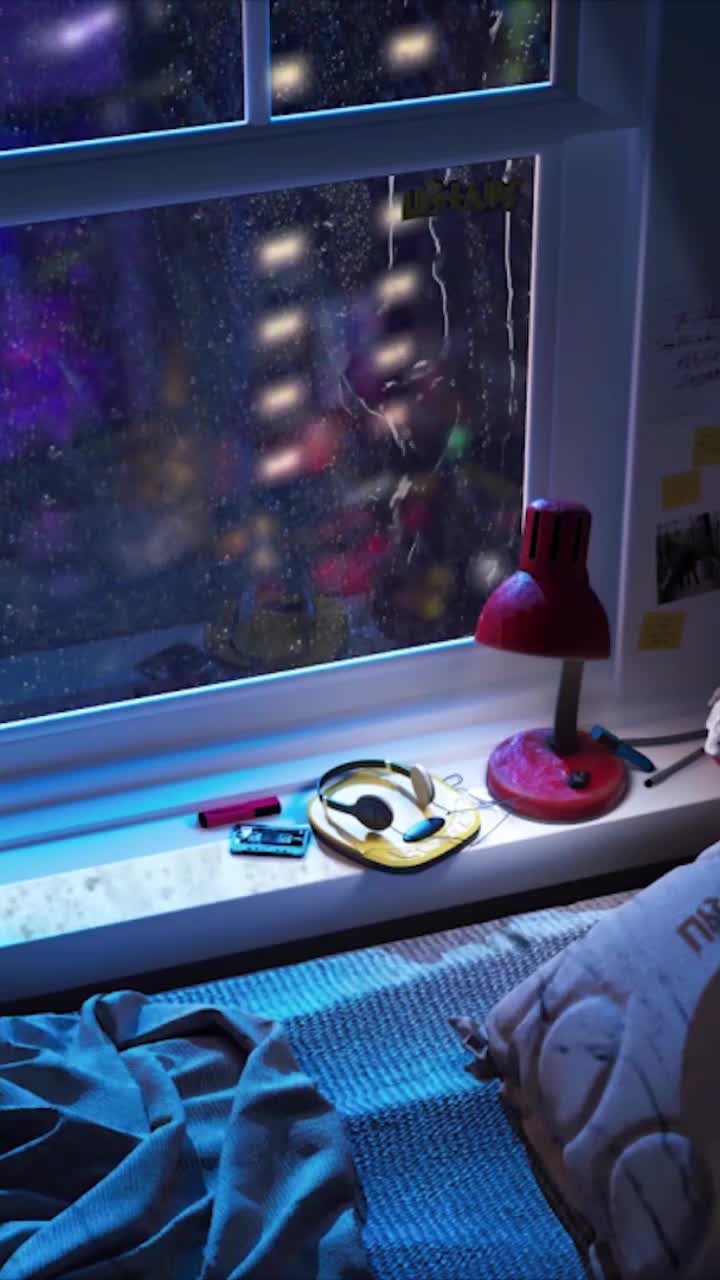 Download iPhone and Android Rain At Night Live Phone Wallpaper