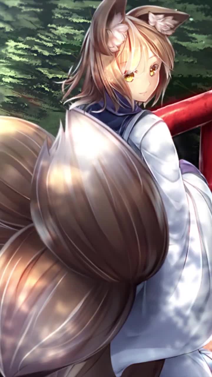 Download iPhone and Android Fox Girl Live Phone Wallpaper