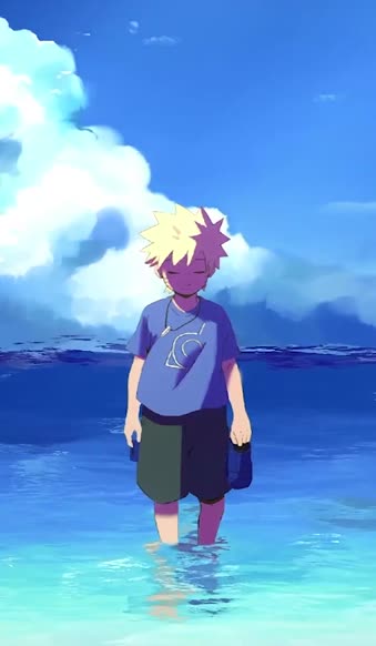 Kid Naruto Beach Wallpaper of Anime