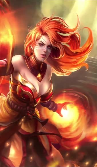 iPhone  Android Lina On Fire Dota Free Phone Live Wallpaper