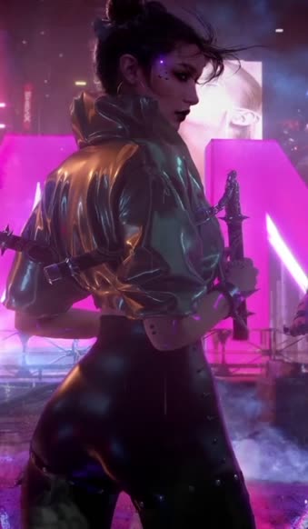 Android  iOS iphone Mobile Kung Fu Girl Cyberpunk 2077 Live Wallpaper