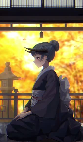 Live Seasons Kimono Anime Girl Android  iPhone Wallpaper
