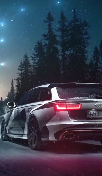 Live Phone Audi Rs6 Winter Snow Night Wallpaper To iPhone And Android