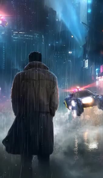 iPhone and Android Joe K Standing In The Rain Blade Runner 2049 Phone Live Wallpaper