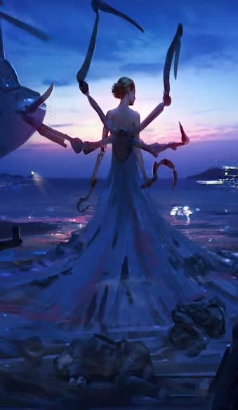 iPhone  Android Cyborg Lady Standoff Fantasy Free Phone Live Wallpaper