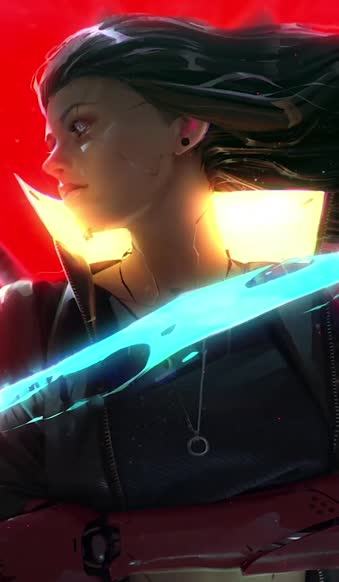 Iphone And Android Cyberpunk Girl Cyborg Phone Live Wallpaper