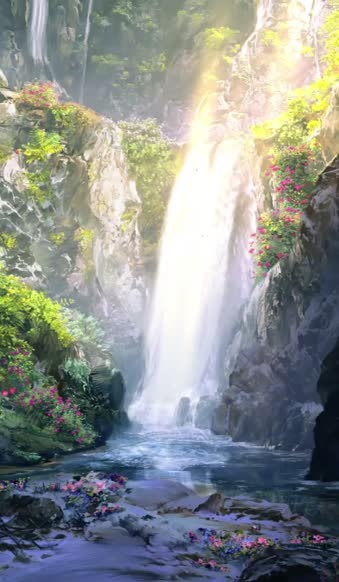 Fantasy Waterfall Fall Wallpaper Iphone