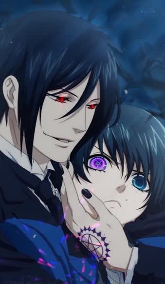 iPhone and Android Ciel Phantomhive And Sebastian Michaelis In The Moonlight Black Butler Phone Live Wallpaper