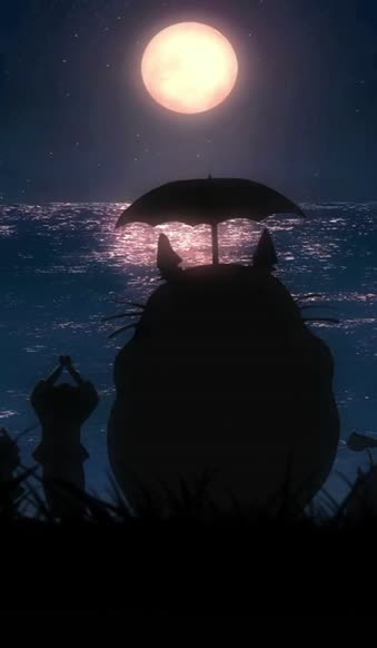 Totoro By The Beach iphone lock screen wallpaper