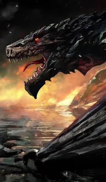 iPhone  Android Fire Dragon Fantasy Creatures Phone Live Wallpaper