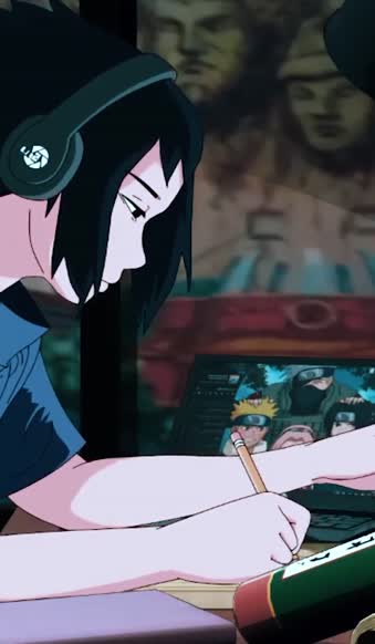 Sasuke Studying Wallpaper of Anime