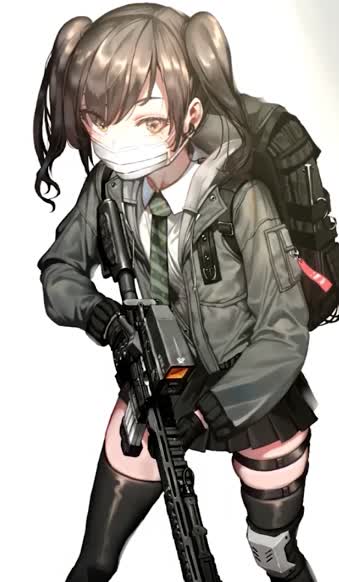 iPhone And Android Anime Girl With A Rifle Phone Live Wallpaper