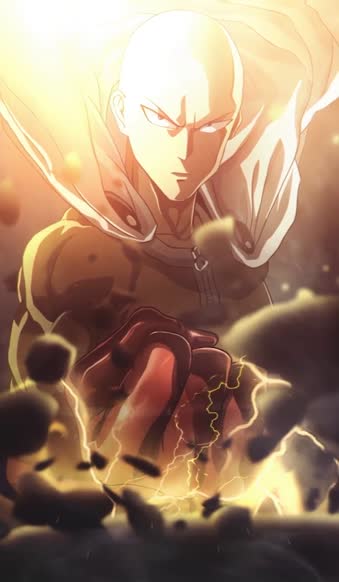 iPhone and Android Saitama One Punch Man Phone Live Wallpaper