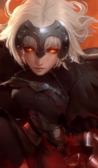 iPhone  Android Jeanne D Arc Flames Fate Grand Order Free Phone Live Wallpaper
