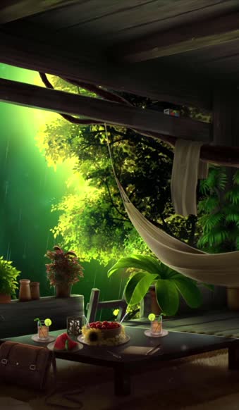 Live Phone Treehouse Summer Rain Wallpaper To iPhone And Android
