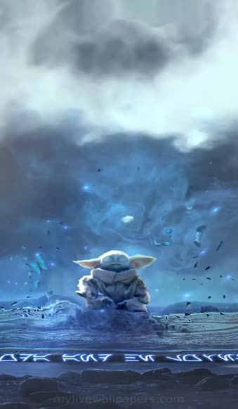 Cool Baby Yoda Meditation Live Phone Wallpaper