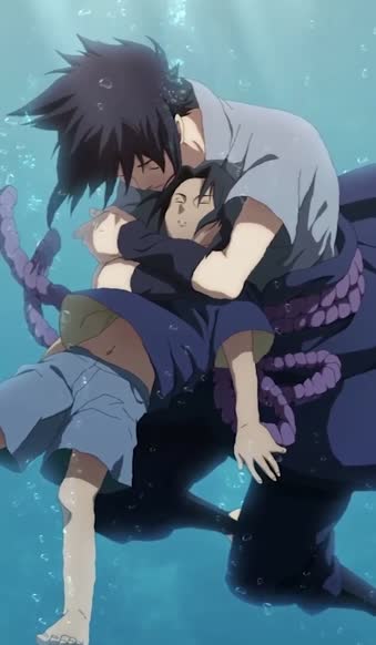 Anime Sasuke Uchiha Drowning Live Phone Wallpaper