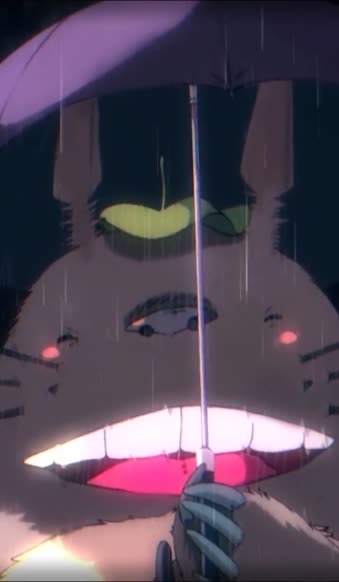 iPhone  Android Totoro Rain Umbrella Anime Phone Live Wallpaper